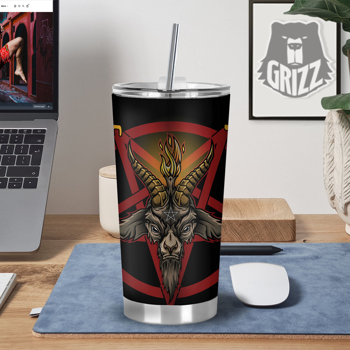 Pentagram Symbol Magic Print Tumbler-grizzshop
