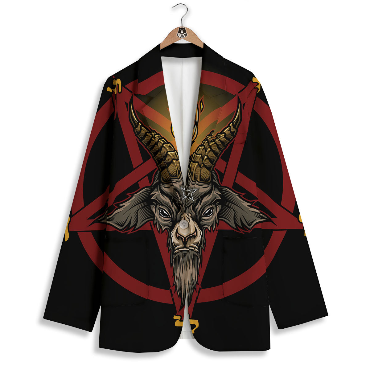 Pentagram Symbol Magic Print Women's Blazer-grizzshop