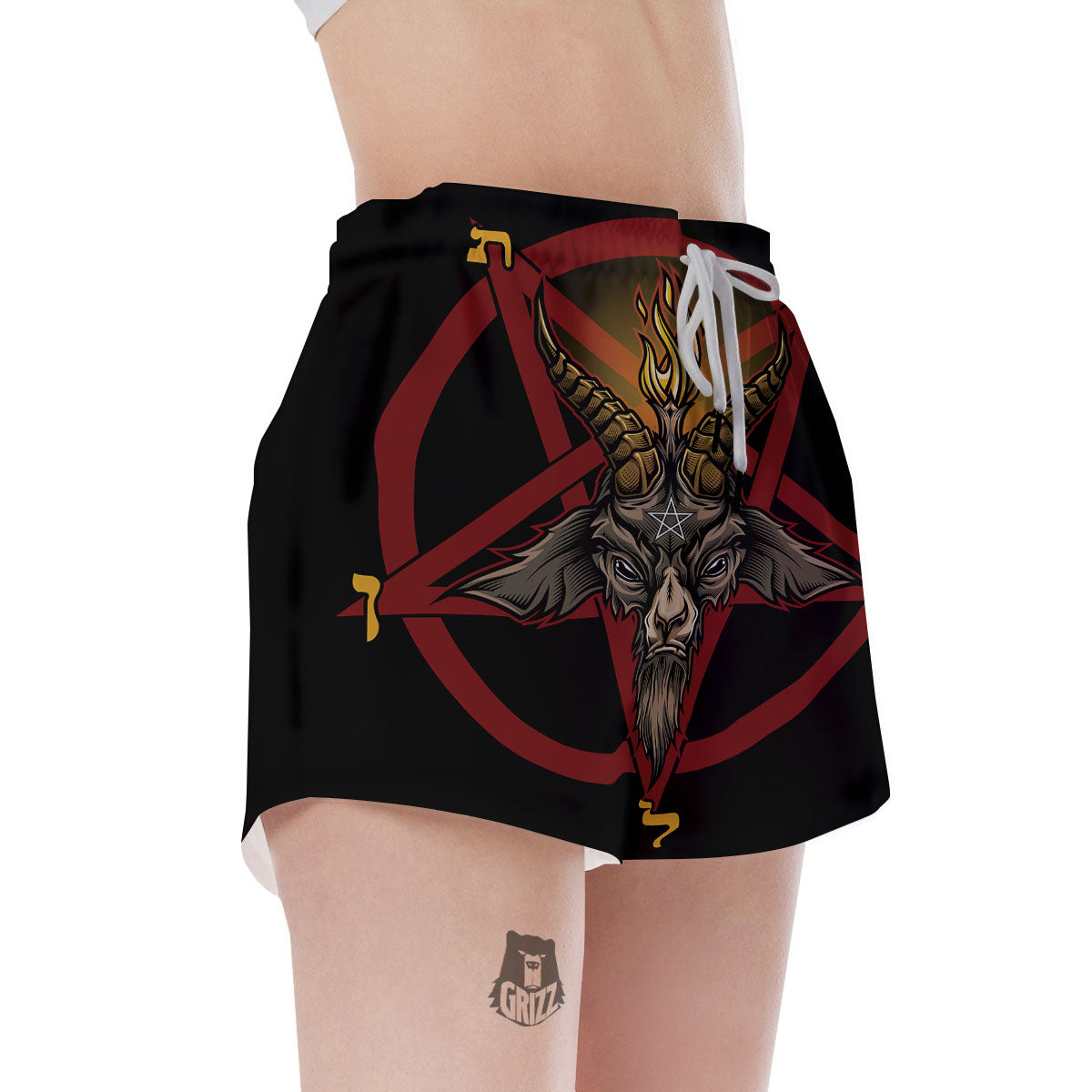 Pentagram Symbol Magic Print Women's Shorts-grizzshop