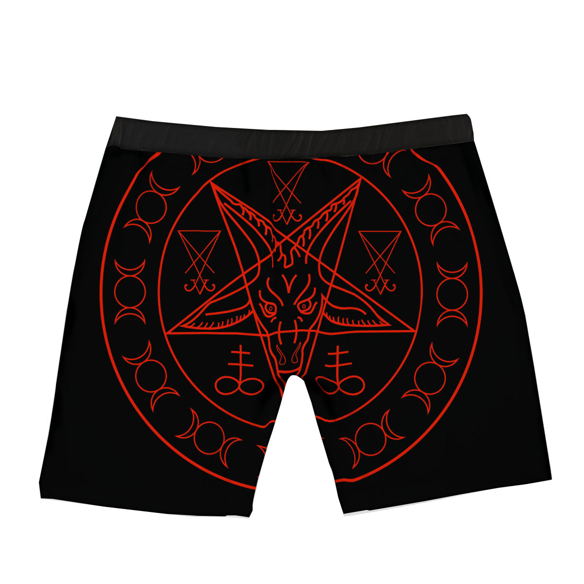 Pentagram Symbol Red Satanic Print Boxer Briefs-grizzshop
