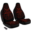 Pentagram Symbol Red Satanic Print Car Seat Covers-grizzshop