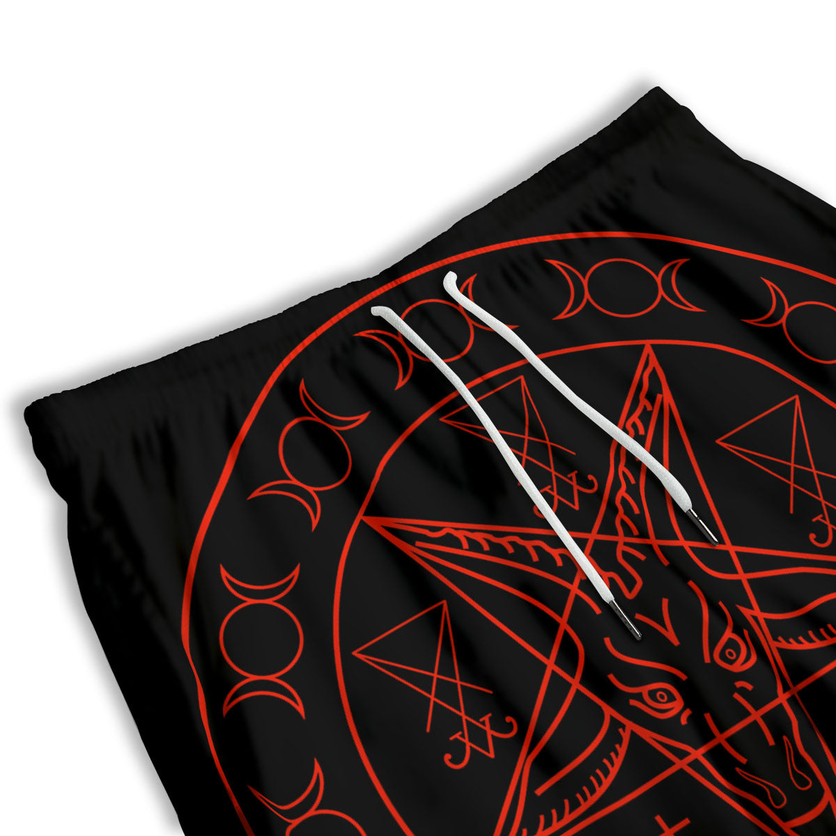 Pentagram Symbol Red Satanic Print Men's Athletic Shorts