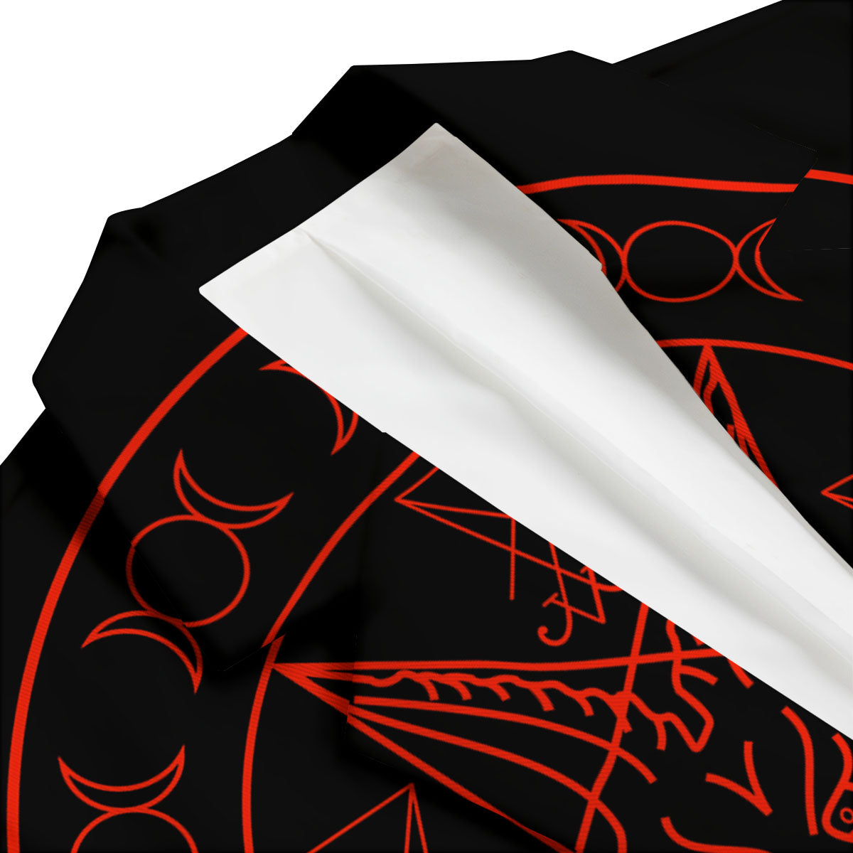 Pentagram Symbol Red Satanic Print Men's Blazer-grizzshop