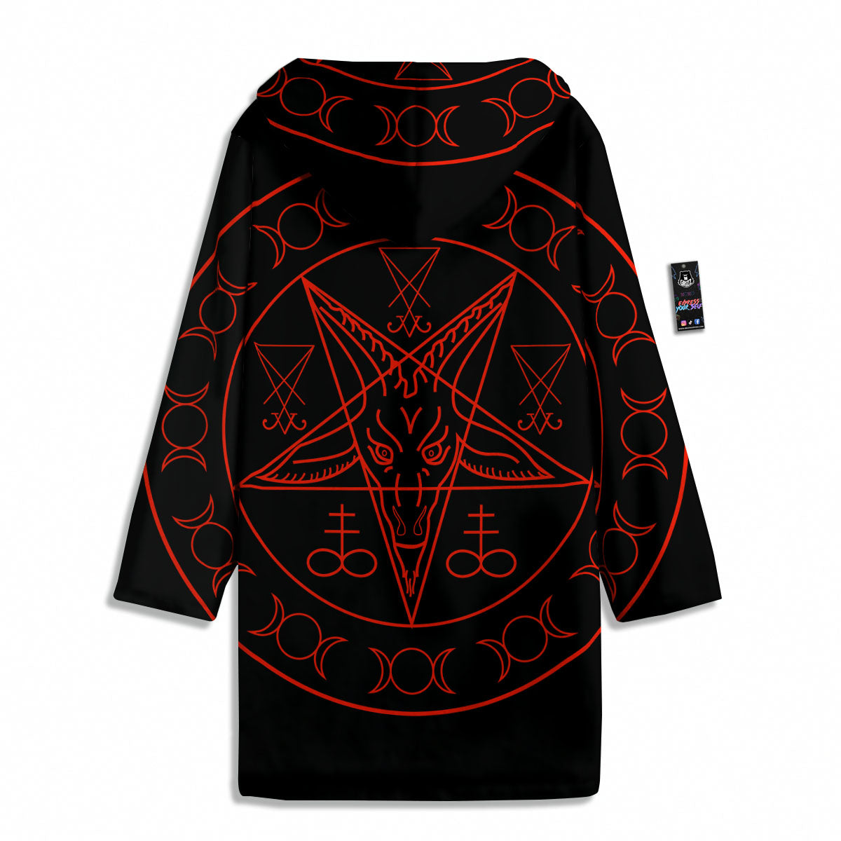 Pentagram Symbol Red Satanic Print Men's Windbreaker Jacket-grizzshop