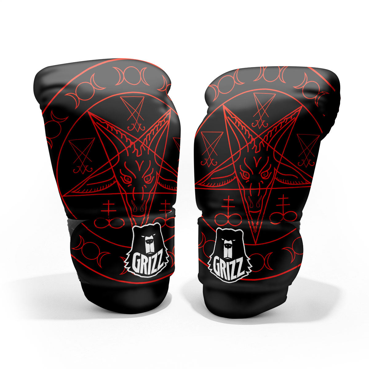 Pentagram Symbol Red Satanic Print Pro Boxing Glove