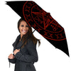 Pentagram Symbol Red Satanic Print Umbrella-grizzshop