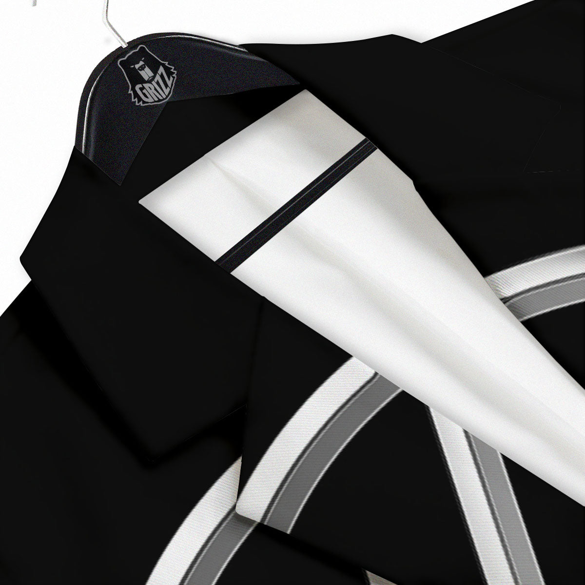 Pentagram Symbol White And Black Print Men's Sport Coat-grizzshop
