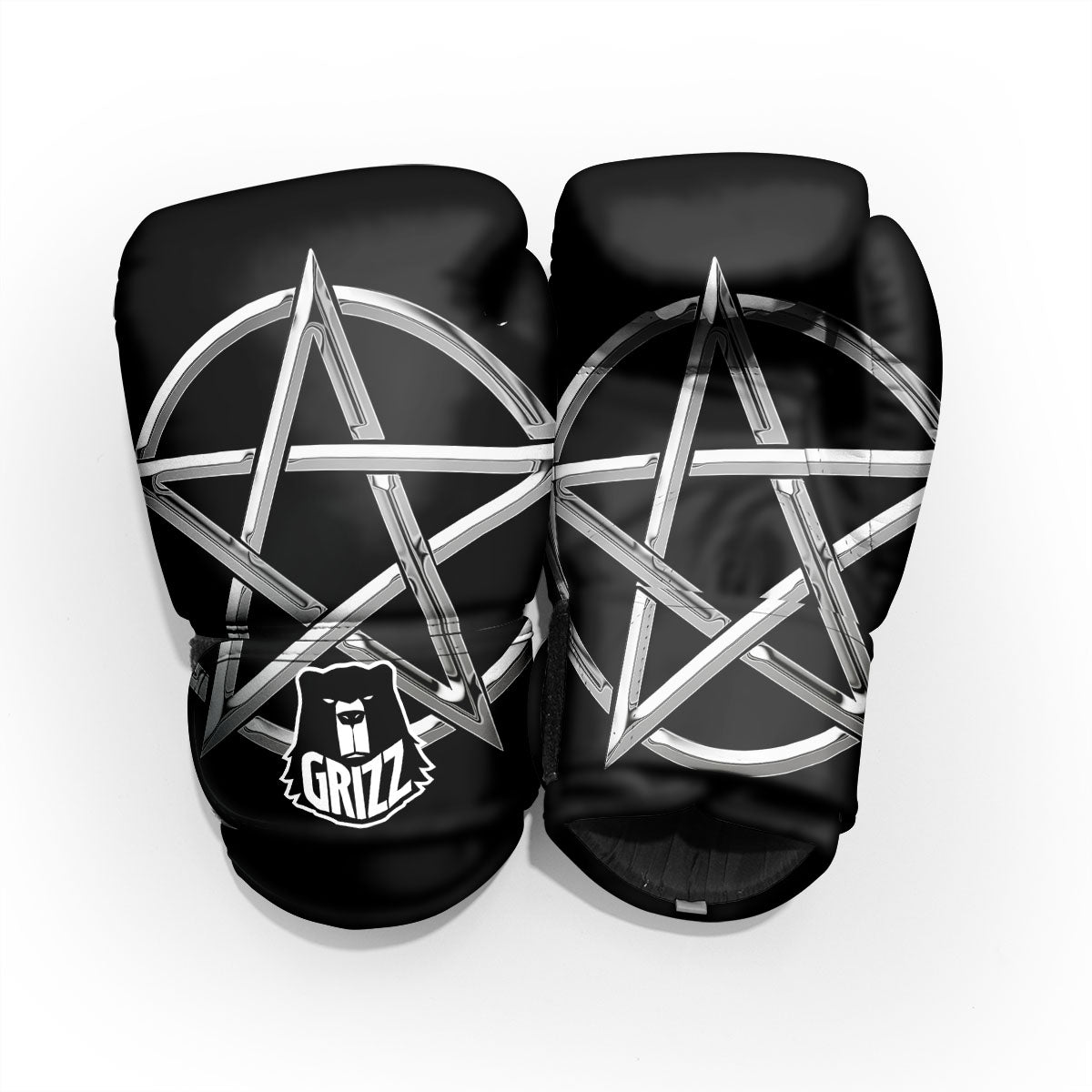 Pentagram Symbol White And Black Print Pro Boxing Glove