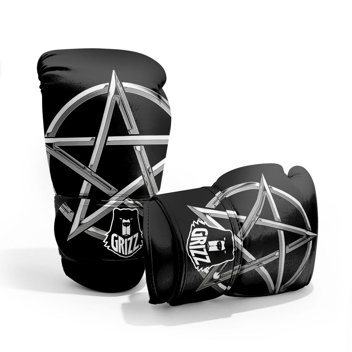 Pentagram Symbol White And Black Print Pro Boxing Glove