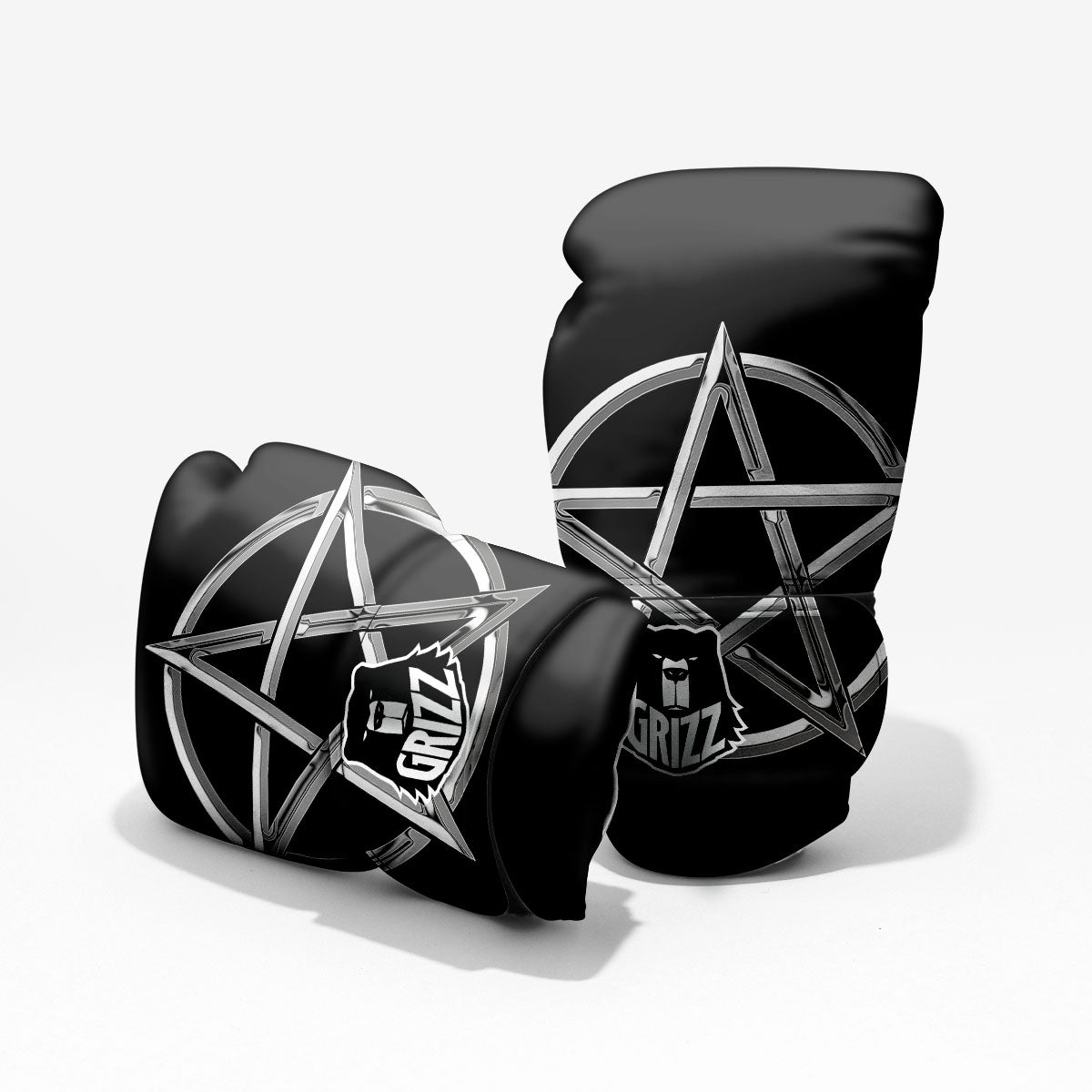 Pentagram Symbol White And Black Print Pro Boxing Glove