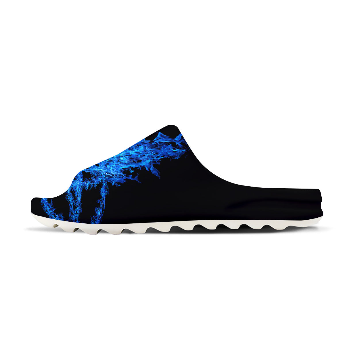 Pentagram Blue Flame Print Sandals-grizzshop