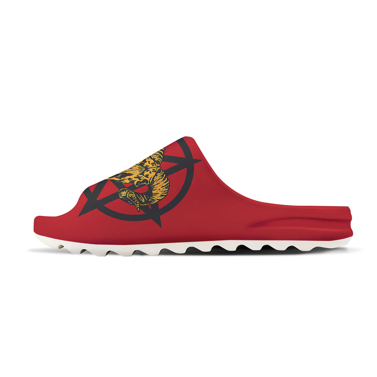 Pentagram Goat Skull Print Sandals-grizzshop