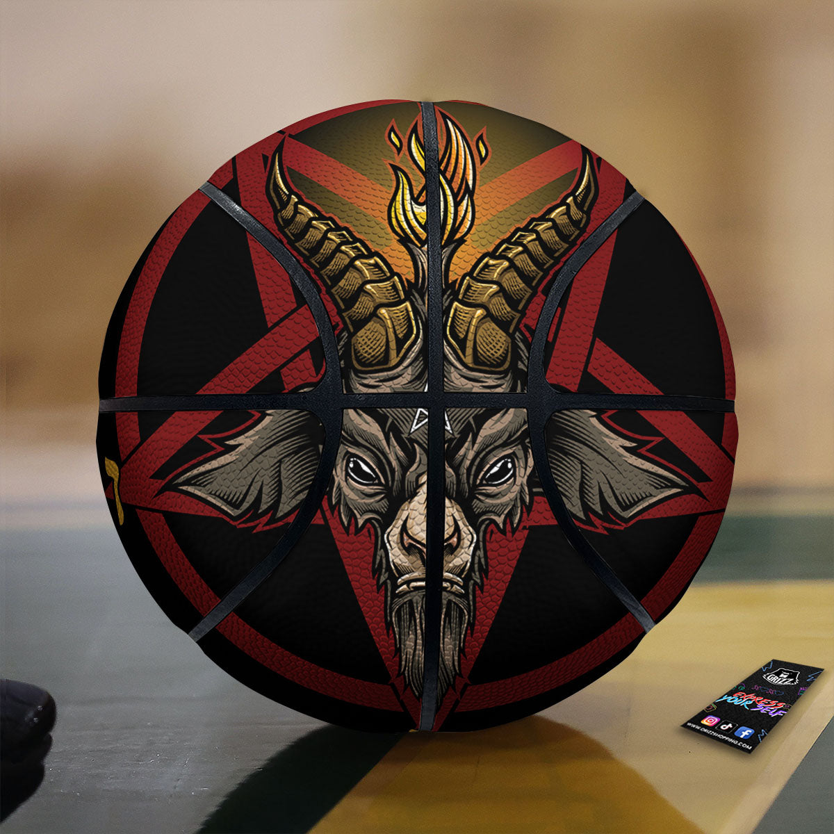 Pentagram Symbol Magic Print Basketball