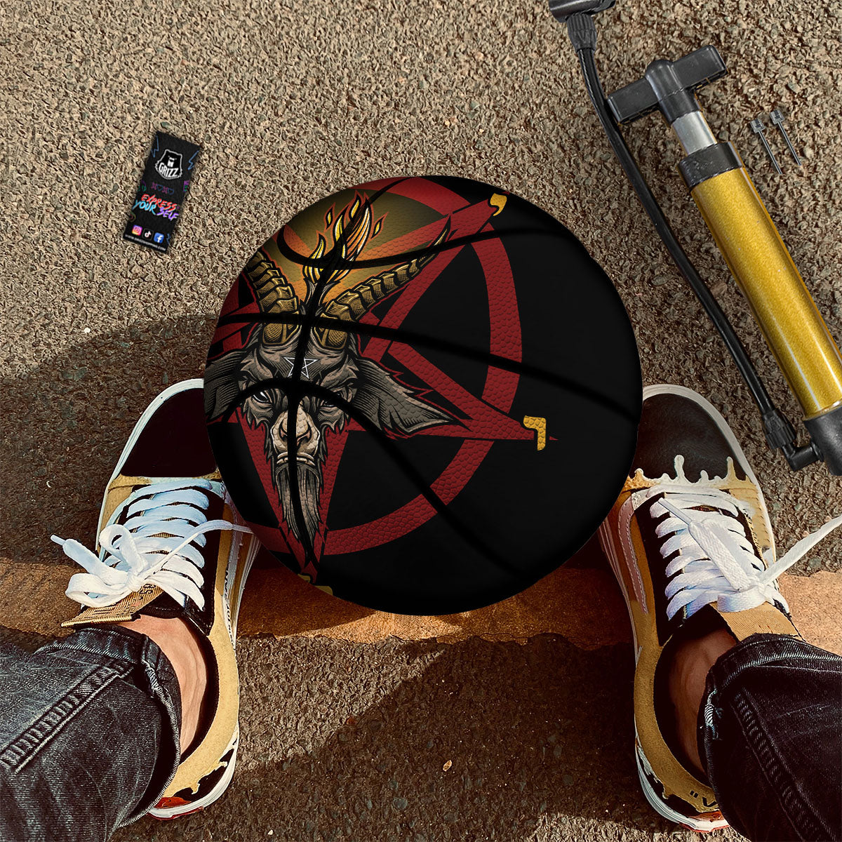 Pentagram Symbol Magic Print Basketball