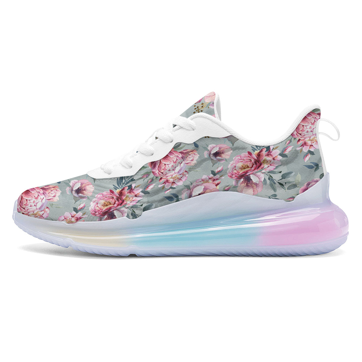Peony Floral Pink Vintage Print Pattern Running Sneakers-grizzshop