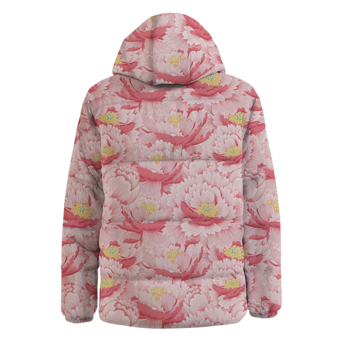 Peony Japanese Print Down Jacket-grizzshop