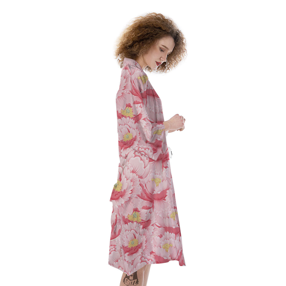 Peony Japanese Print Kimono-grizzshop
