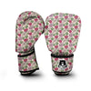 Peony Pink And Beige Print Pattern Boxing Gloves-grizzshop