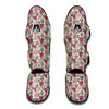 Peony Pink And Beige Print Pattern Muay Thai Shin Guards-grizzshop