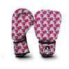 Peony Pink Hand Drawn Print Pattern Boxing Gloves-grizzshop