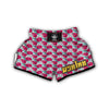 Peony Pink Hand Drawn Print Pattern Muay Thai Boxing Shorts-grizzshop