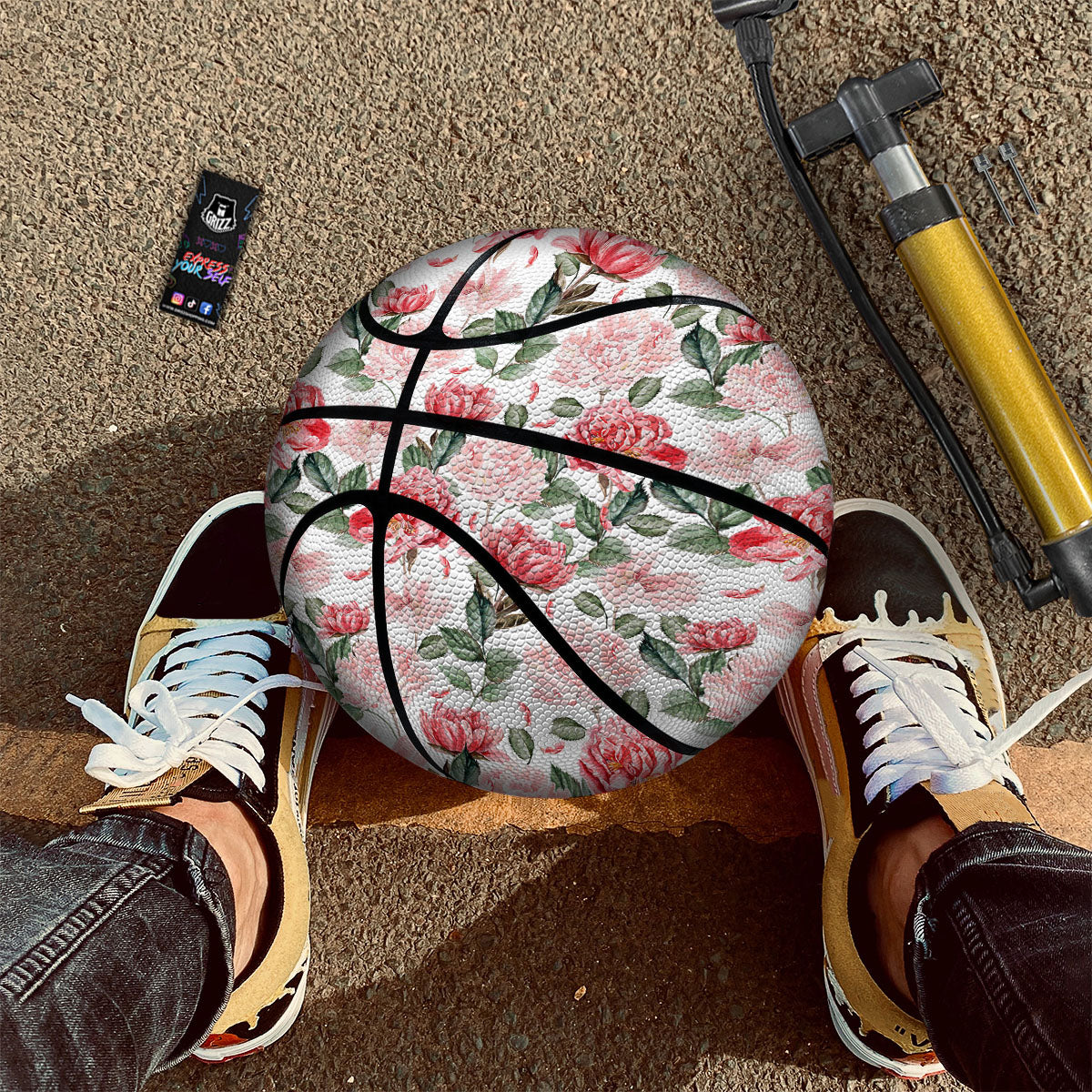Peony Pink Print Pattern Basketball-grizzshop