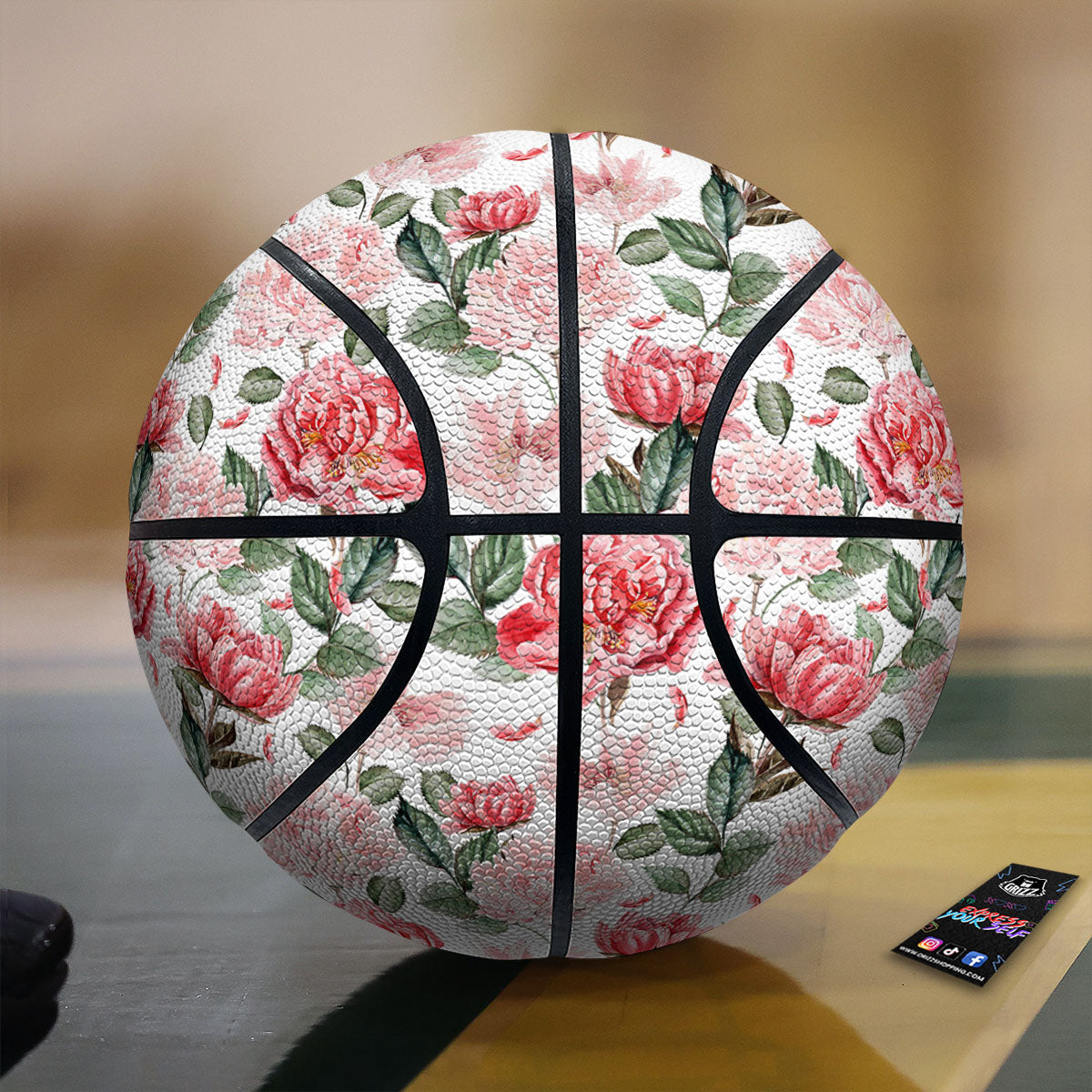 Peony Pink Print Pattern Basketball-grizzshop