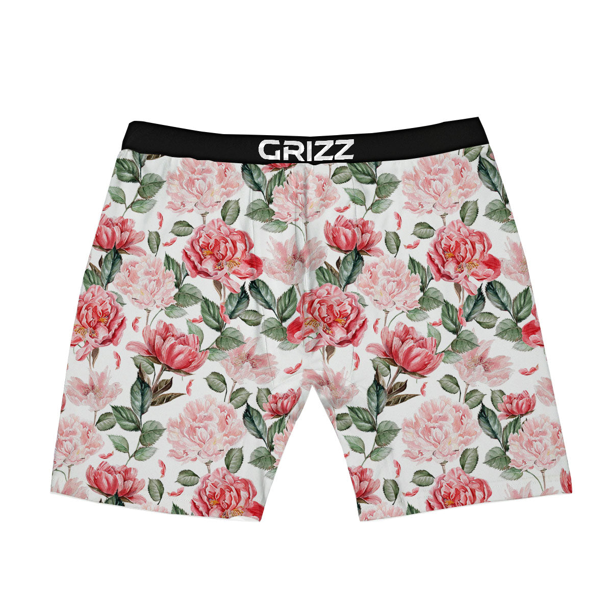 Peony Pink Print Pattern Boxer Briefs-grizzshop
