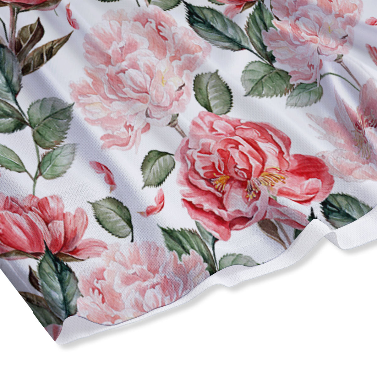 Peony Pink Print Pattern Mesh Shorts