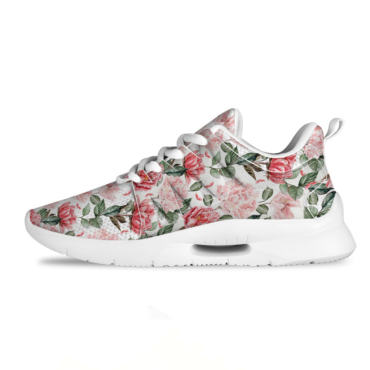 Peony Pink Print Pattern Tennis Shoes-grizzshop