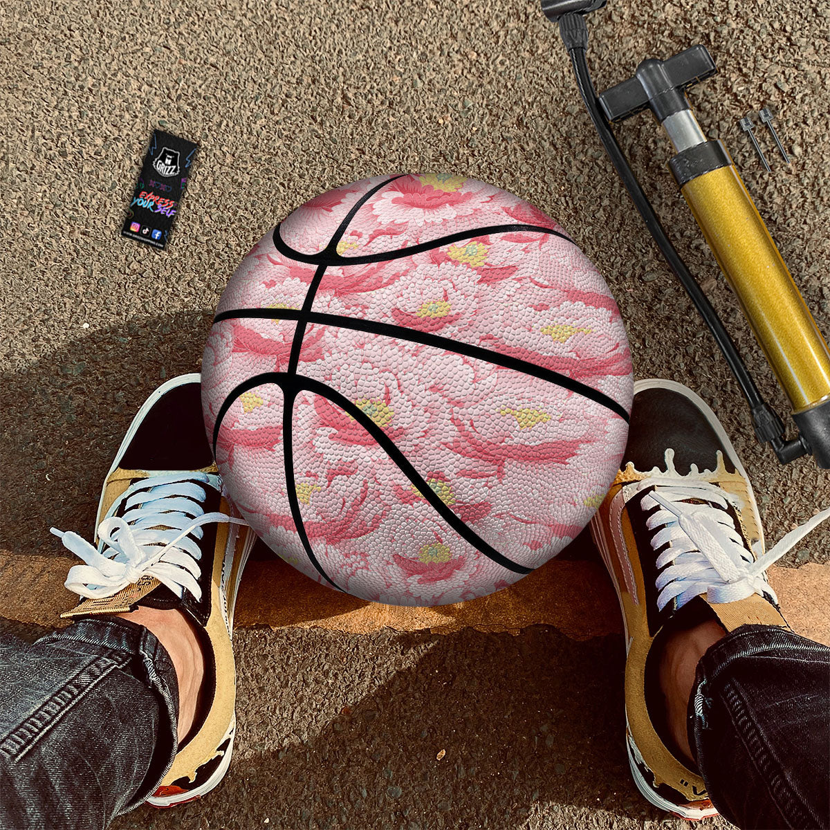 Peony Japanese Print Basketball