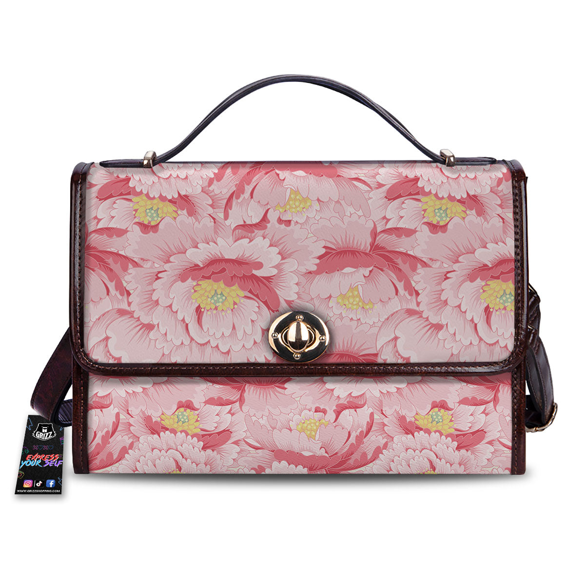 Peony Japanese Print Women's Satchel Bag
