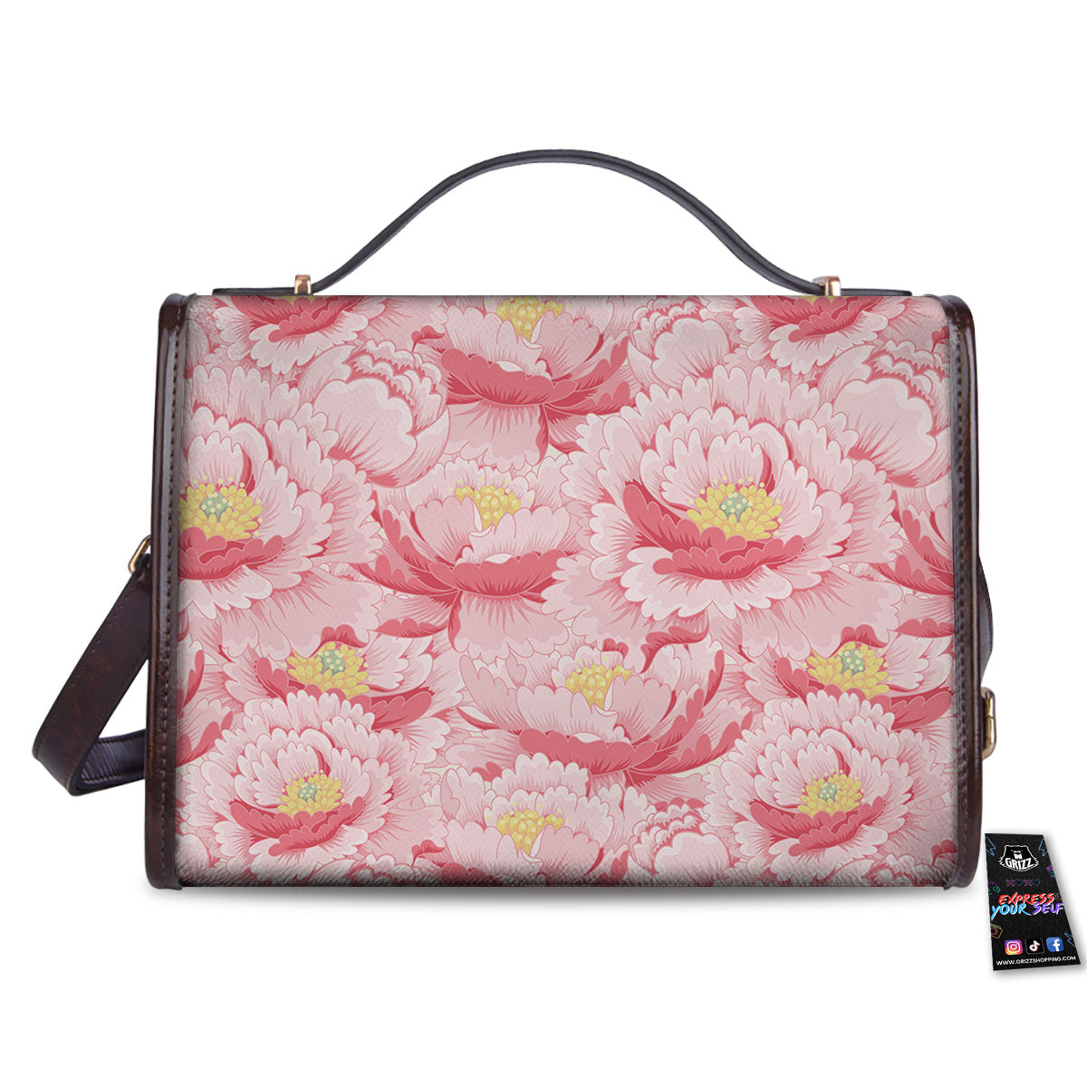 Peony Japanese Print Women's Satchel Bag