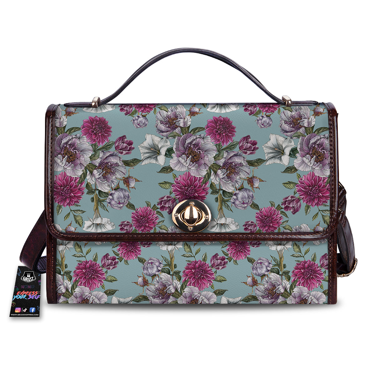 Peony Watercolor Print Pattern Women's Satchel Bag