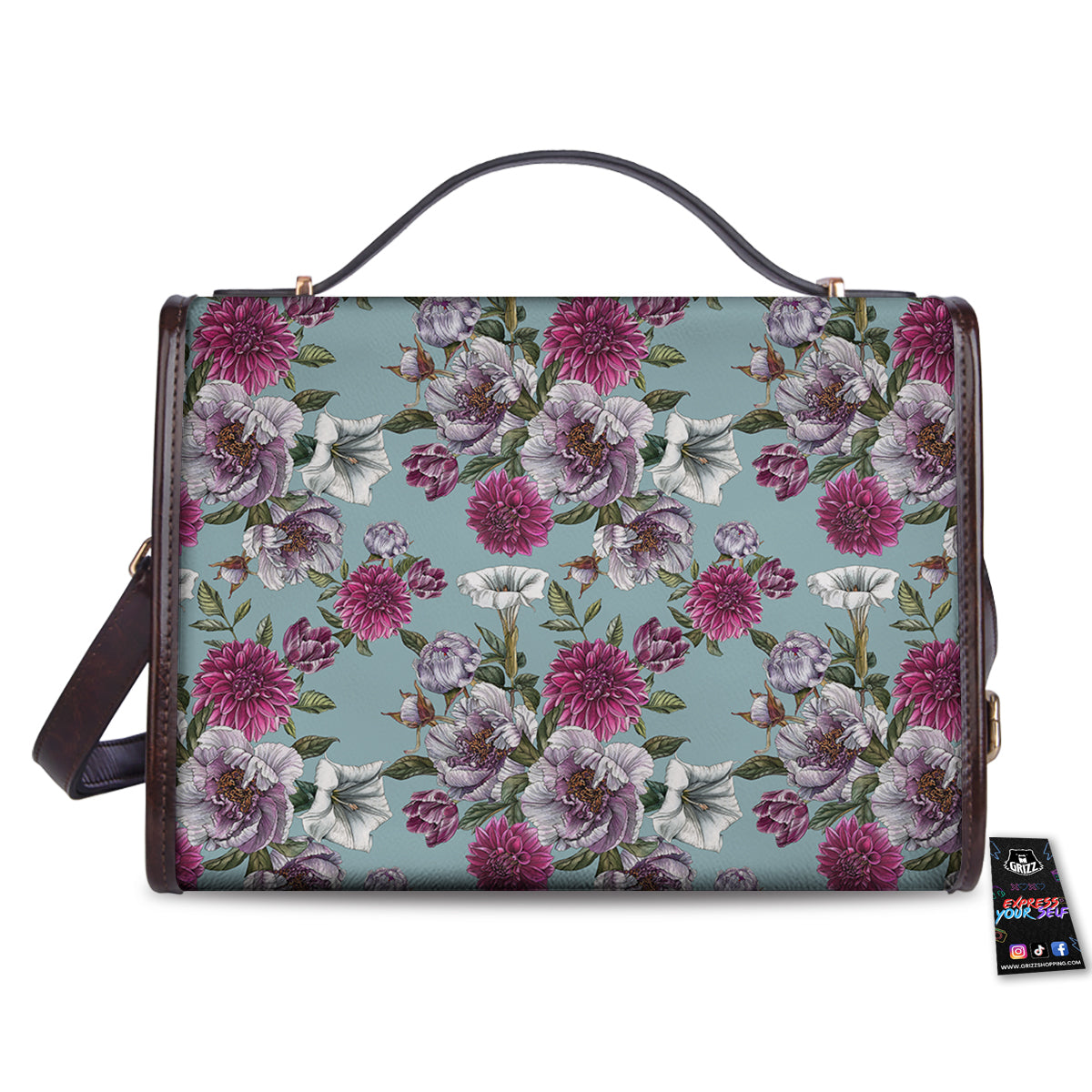 Peony Watercolor Print Pattern Women's Satchel Bag