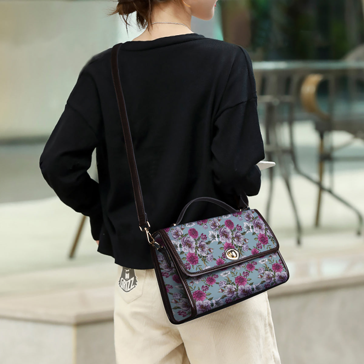 Peony Watercolor Print Pattern Women's Satchel Bag