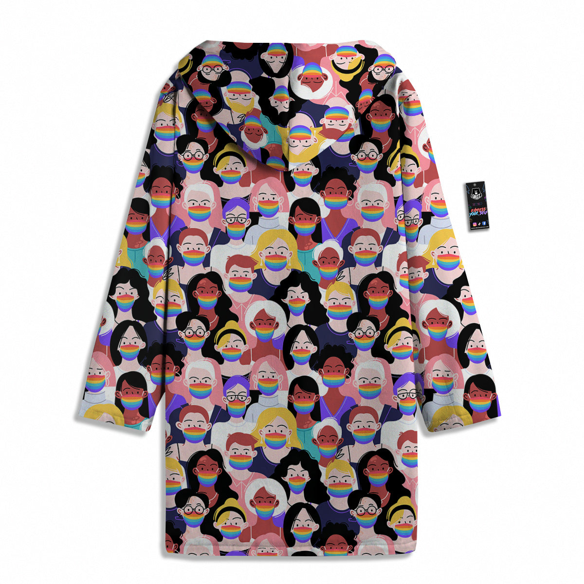 People And Rainbow Face Masks Print Pattern Men's Windbreaker Jacket-grizzshop