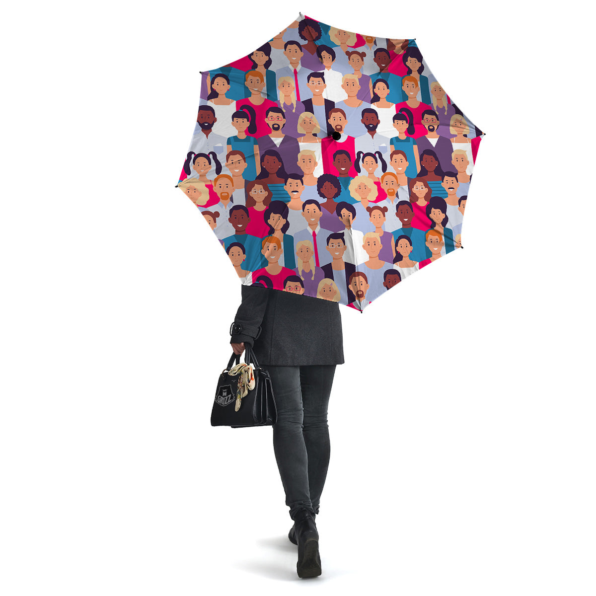 People Smile Colorful Print Pattern Umbrella-grizzshop