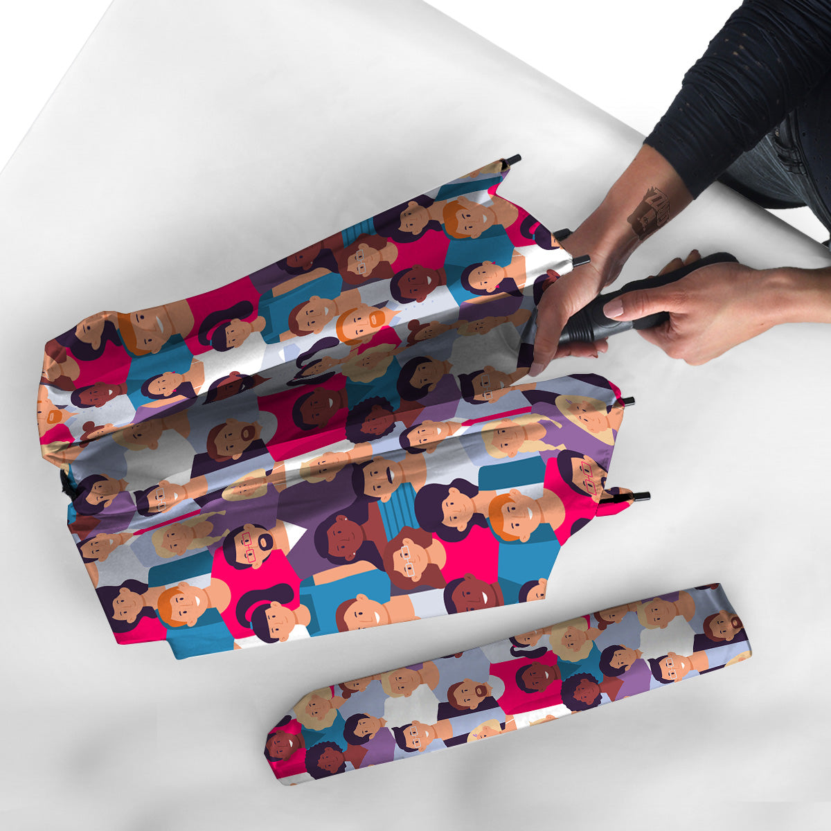 People Smile Colorful Print Pattern Umbrella-grizzshop