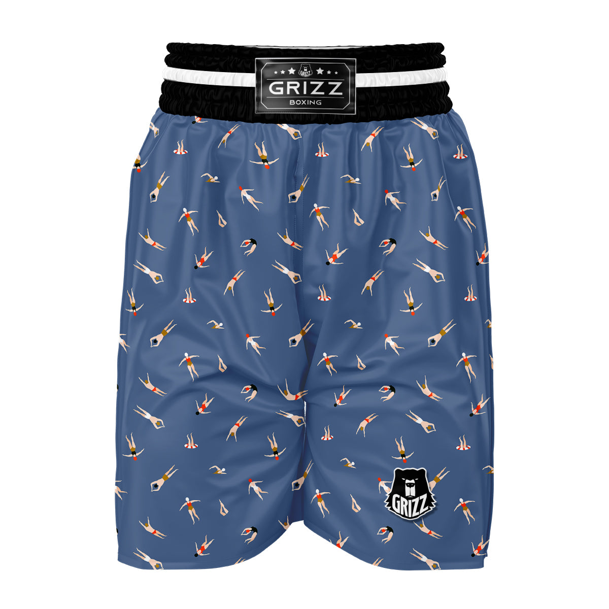 People Swim Print Pattern Boxing Shorts-grizzshop