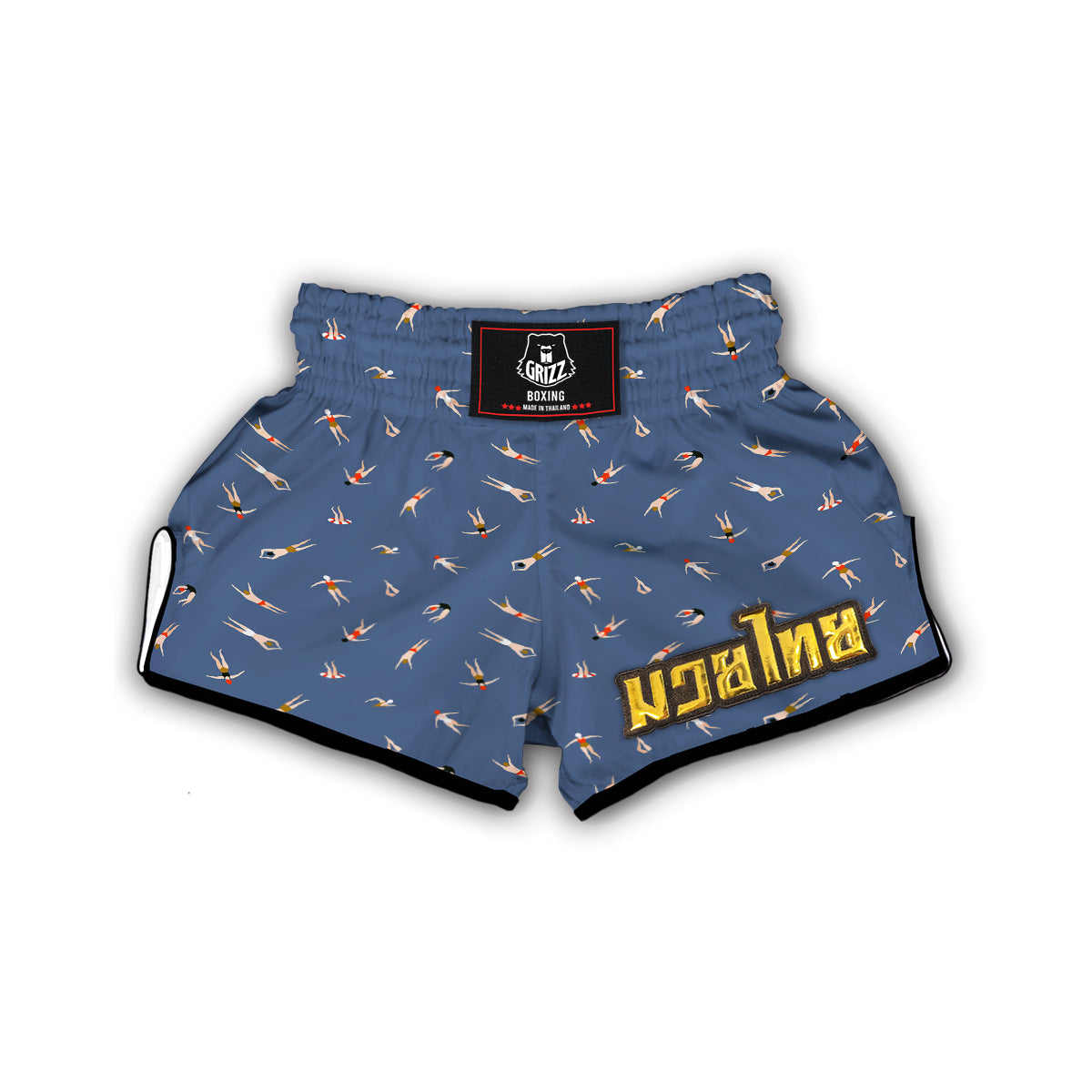 People Swim Print Pattern Muay Thai Boxing Shorts-grizzshop