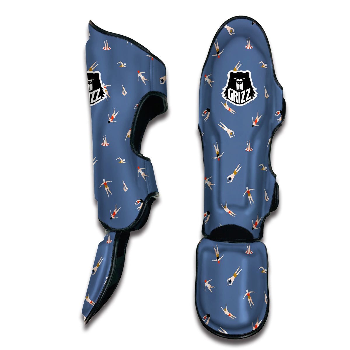 People Swim Print Pattern Muay Thai Shin Guards-grizzshop