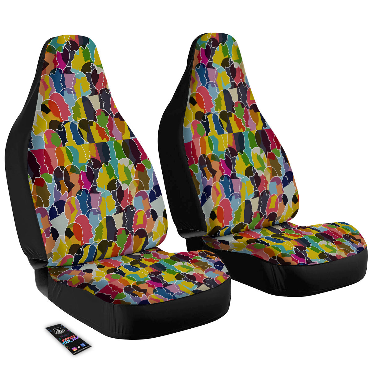 People Talking Colorful Print Pattern Car Seat Covers-grizzshop