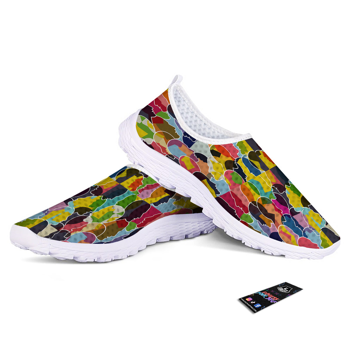 People Talking Colorful Print Pattern Nurse Shoes-grizzshop
