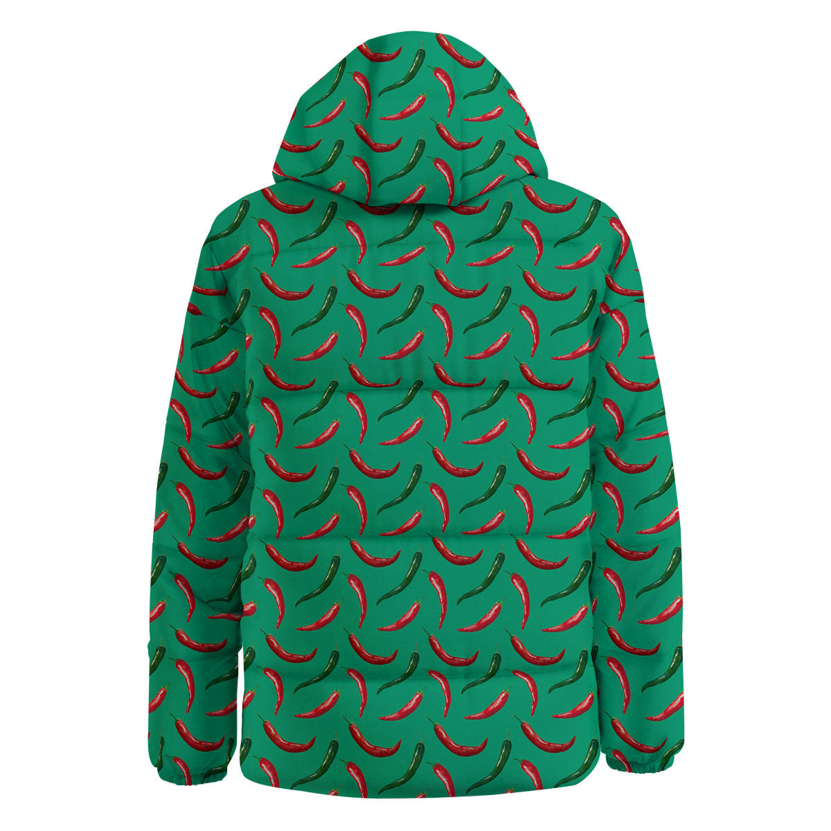 Peppers Chili Green Print Pattern Down Jacket-grizzshop