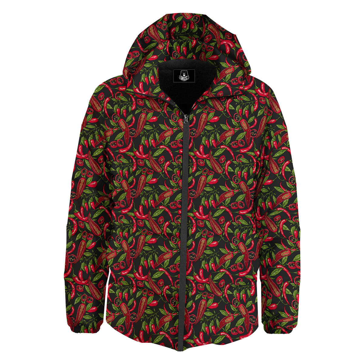 Peppers Hot Chili Print Pattern Down Jacket-grizzshop