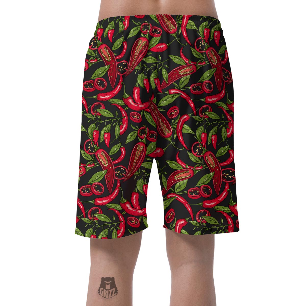 Peppers Red Chili Print Pattern Men's Shorts-grizzshop