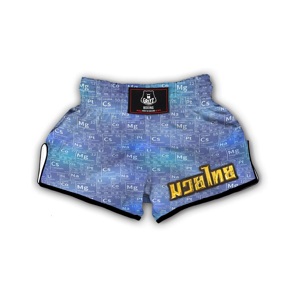 Periodic Table Science Pattern Print Muay Thai Boxing Shorts-grizzshop