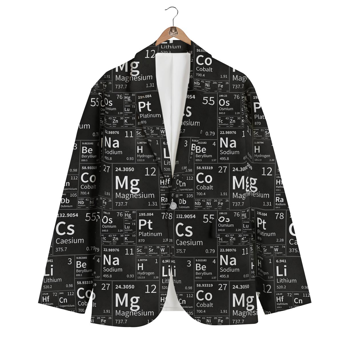 Periodic Table Science Print Pattern Men's Blazer-grizzshop