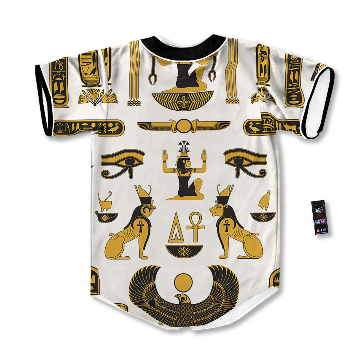 Pharaohs And Gods Egyptian Print Baseball Jersey-grizzshop